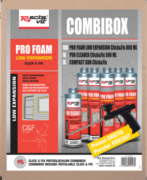 125200-ZTRA PRO FOAM LOW EXPANSION Click&Fix COMBIBOX Combibox